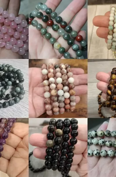 Gemstone 8 mm Round Bracelets
