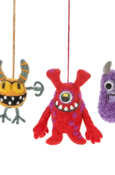 Handmade Felt Moody Monsters Hanging Decorations